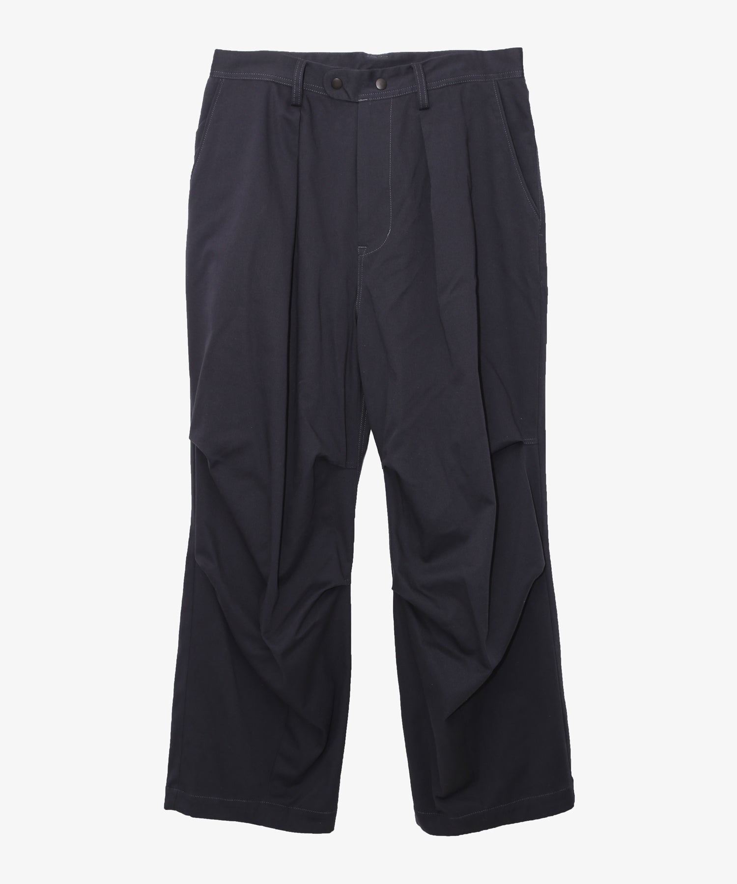 Wide Knee-Tuck Tapered Pants