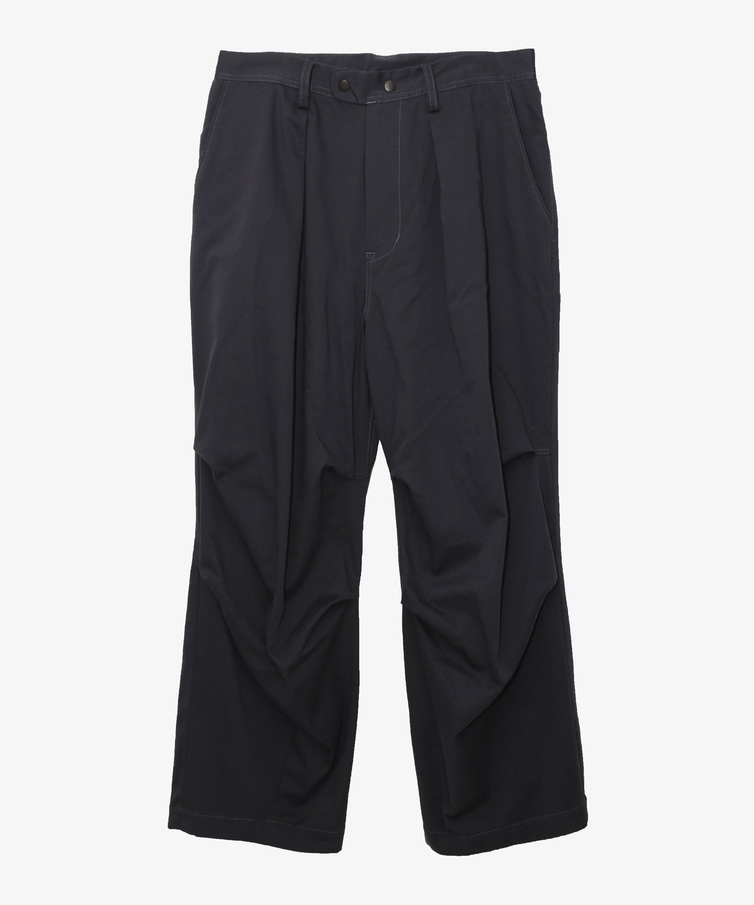 Wide Knee-Tuck Tapered Pants